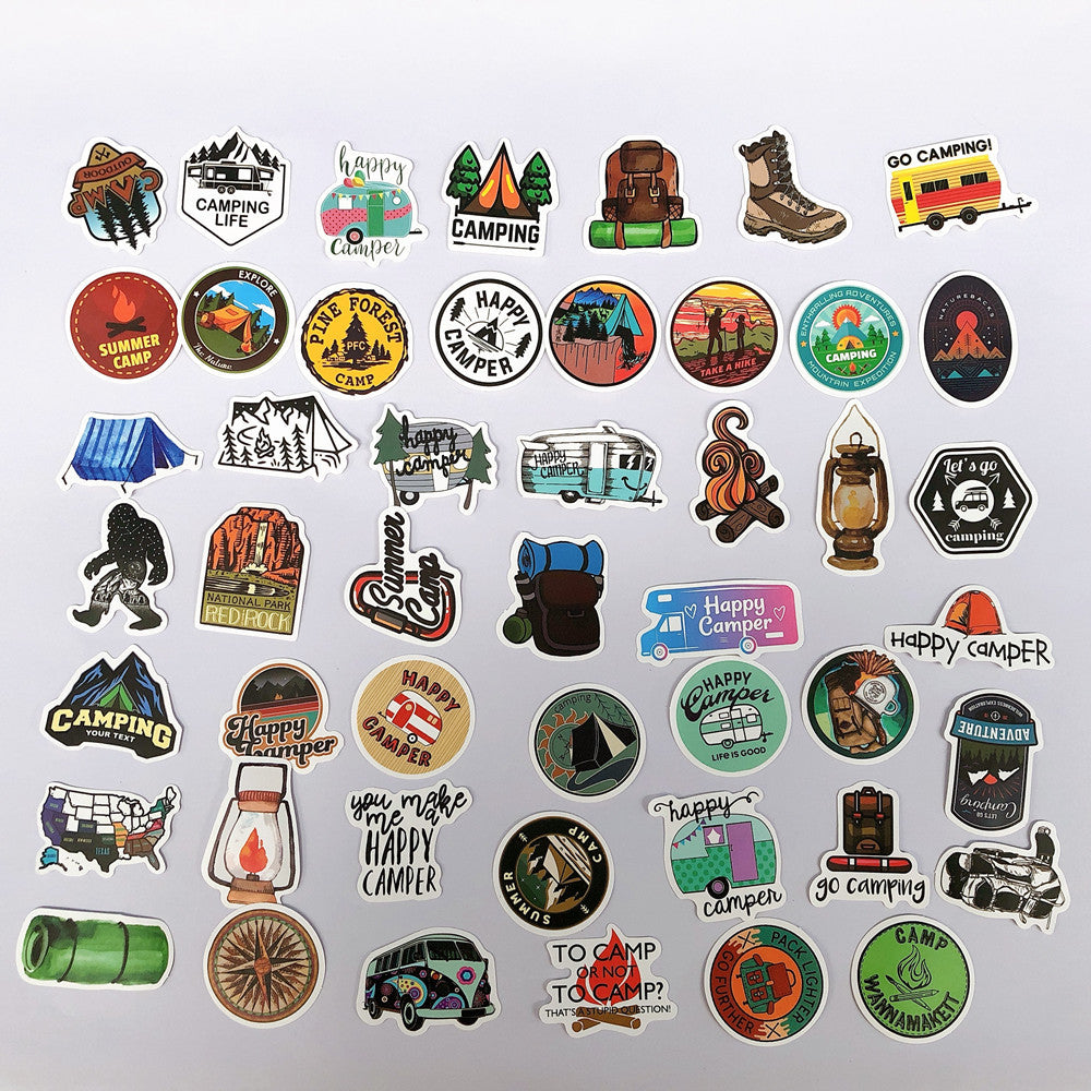 50 Outdoor Camping Graffiti Stickers Adventure Luggage Graffiti Stickers